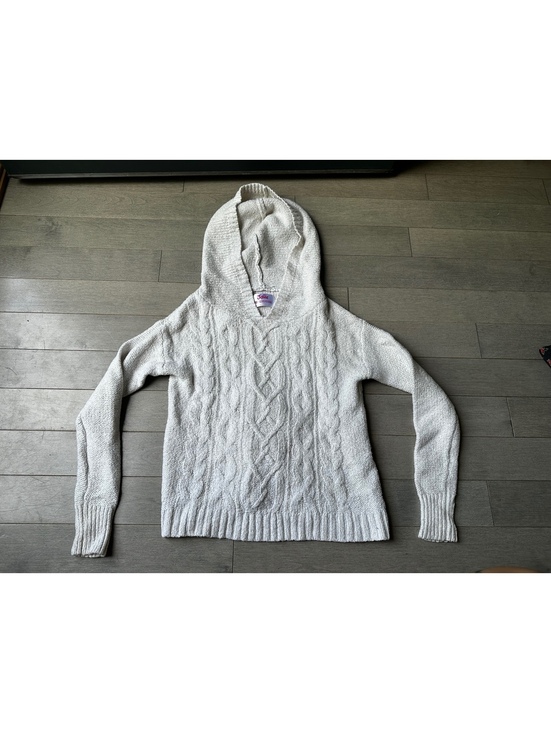 Chaps Other - Girls justice Cream Cable Knit Hooded Sweater with Thumb Holes casual size 10